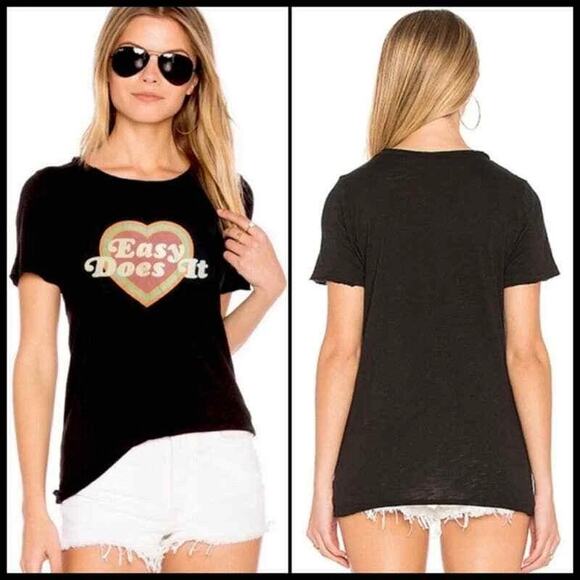 Wildfox Women's Easy Do It Keke Graphic T-Shirt Short Sleeve Jet Black M NWT - Picture 1 of 10